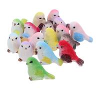 EPIGEIST Set 16 Pezzi Mini Statuette di Uccelli in Resina Colorati Figure Decorative in Miniatura per Giardino Fatato Bonsai e Vasi di Piante Modelli Realistici per Decorazioni da