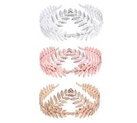 EPIGEIST Set 3 Accessori per Chioma da Sposa Corona Foglia Cerchietti Handmade per Damigelle e Fotografie Copricapi Decorativi per Matrimonio Carnevale e Feste