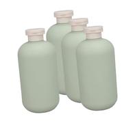 EPIGEIST Set 4 Bottiglie da Viaggio Verde per Shampoo e Lozione 500ml in Plastica Portatili e Ben Sigillate per Vita Quotidiana e Viaggio