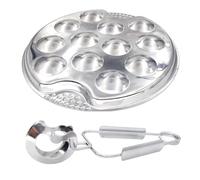 EPIGEIST Set di 1 Piatto per Lumache in Acciaio Inossidabile con 12 Scomparti, Resistente alla Ruggine dal Design Confortevole, per Grigliate di Frutti di Mare