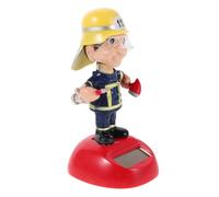 EPIGEIST Solar Powered Firefighter Figurine Swinging Fireman Car Dashboard Ornament Interactive Decoration For Home Office Desktop