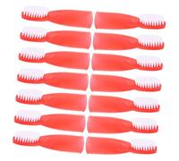 EPIGEIST Spazzolino da Denti Mini per Prigione Copertura per Dito in Plastica Rossa, 20 Pezzi, Design Sicuro per Ridurre Rischi, per Centri di Detenzione