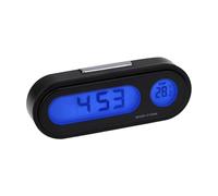EPIGEIST Termometro Digitale Auto con Orologio Elettronico Multifunzione Schermo LED Blu Retroilluminato Design Compatto in Abs Resistente Basso Consumo Energia per Pannello Auto