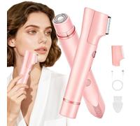 Epilatore 2 in 1 da donna con display a LED - 2026 trimmer elettrico impermeabile IPX7 per il corpo, ricaricabile, ideale per viso, ascelle, gambe e zona maglia (rosa)