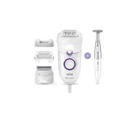 EPILATORE BRAUN Silk-épil 5-825P, 28 pinzette, 2 velocità, Elettrico, Bianco, Viola