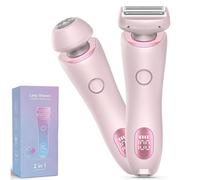 Epilatore Elettrico Donna 2 in 1 - Rasoio Intimo Impermeabile IPX7, Depilatore per Corpo e Viso con Ricarica USB, Schermo LED e Design Tutto in Uno (rosa)