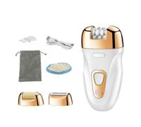 Epilatore elettrico ricaricabile 3 in 1 da donna + rasoio elettrico + testine di ricambio, dispositivo portatile per la rimozione dei peli per gambe, ascelle e corpo con custodia