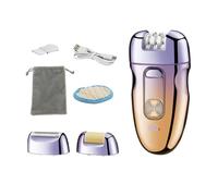 Epilatore elettrico ricaricabile 3 in 1 da donna + rasoio elettrico + testine di ricambio, dispositivo portatile per la rimozione dei peli per gambe, ascelle e corpo con custodia