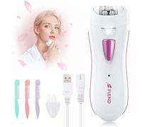 Epilatore facciale da donna, con luce LED, mini epilatore ricaricabile con rifinitore per sopracciglia, per viso, ascelle, bikini e gambe