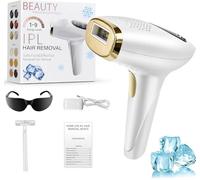 Epilatore Luce Pulsata di Ghiaccio, Epilatore Luce Pulsata con 3 in 1 HR/SC/RA, 9 Livelli di Energia, 999.900 Flash, IPL Laser Hair Removal per Depilatore Corpo Donna, uomo, Viso, Ascelle, Gambe