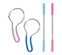 Epilatore manuale per la rimozione dei peli del viso con manico, 4 pezzi, rosa e blu