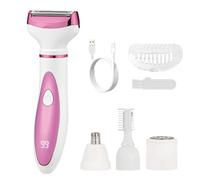 Epilatore per il Viso, Epilatore Ricaricabile con Display Digitale, Depilatore Elettrico Portatile 4 in 1, Per Sopracciglia Naso Gambe Corpo e Pelli Sensibili Adulti Casa Bagno Viaggi