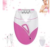 Epilatore per peli facciali da donna, portatile, ricaricabile, con 2 velocità e luce LED, per zona bikini, ascelle e gambe, rasoio elettrico da donna