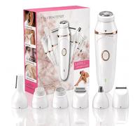 Epilatore per viso da donna, 7 in 1, indolore, epilatore facciale, epilatore per viso, ricaricabile, per viso, gambe, bikini, ascelle (4 V)