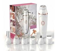 Epilatore per viso da donna, 7 in 1, indolore, epilatore facciale, epilatore per viso, ricaricabile, per viso, gambe, bikini, ascelle (4 V)