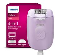 Epilatore Philips Serie 4000, epilatore da donna con filo per corpo e zona bikini, epilazione, rasatura e rifinitura, modello BRE257/00