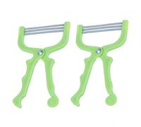 Epilatore Viso Manuale 2 Pezzi Verde in Abs e Acciaio | Rimozione Peli dal Viso, Set Compatto Leggero, Strumento Pratico per Uso Quotidiano