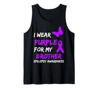 Epilepsy Awareness I Wear Purple for My Brother Ribbon Canotta