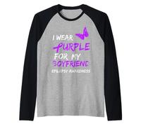 Epilepsy I Wear Purple for My Boyfriend Ribbon Maglia con Maniche Raglan