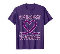 Epilepsy Warrior Purple Heart Ribbon Awareness Maglietta