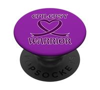 Epilepsy Warrior Purple Heart Ribbon Awareness PopSockets PopGrip Adesivo