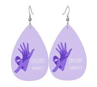 Epilessia Awareness Day Orecchini in ecopelle per donne Ragazze Orecchini a goccia pendenti a goccia leggera
