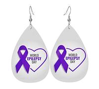 Epilessia Awareness Day Orecchini pendenti con gancio Orecchini a goccia in pelle per le donne