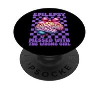 Epilessia incasinata con la consapevolezza dell"epilessia della ragazza sbagliata PopSockets PopGrip Adesivo