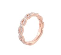Epinki Anelli da Donna Oro Rosa 585 Geometrico con Moissanite Anello di Matrimonio Gioielli con Pietra Taglia 26