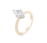 Epinki Anelli Donna Oro 585 Moissanite Marquise a 4 Punte Semplice da 5.5x10mm Anelli a Fascia Gioielli Misura 26