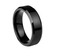 Epinki Anello Anniversario Fidanzamento in Tungsteno per Uomo e Donna 6mm/8mm, Bordo Smussato Lucido Anello Taglia 12-32