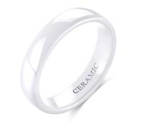 Epinki Anello Anniversario in Ceramica per Uomo e Donna 6mm, Semplice Lucido a Cupola Bianco Gioielli Anelli Fedi Nuziali Misura 29