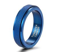 Epinki Anello Ansia in Tungsteno per Uomo 6mm, Rotante Opaco Anello Antistress Girevole Gioielli Misura 12-25