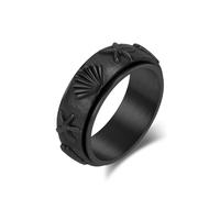 Epinki Anello Antistress in Acciaio Inossidabile per Uomo 8mm, Rotante a Forma di Stella Marina Vintage Anello Girevole Gioielli Anti Ansia Taglia 12-30