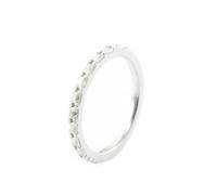 Epinki Anello Fedina Donna Oro Bianco 9k con Moissanite Rettangolare 2x4mm Anello Gioielli con Pietra Misura 11