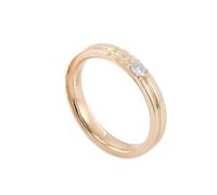 Epinki Anello Oro 18kt Donna con Finitura a Croce Lucida e Moissanite Anelli Fedine Gioielli con Pietra Misura 14