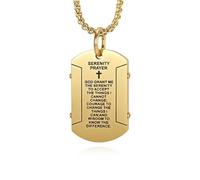 Epinki Collana Acciaio Inox per Uomo, Etichetta Cane Padre Nostro Oro Collana con Ciondolo e Catena Gioielli Moda 60 CM