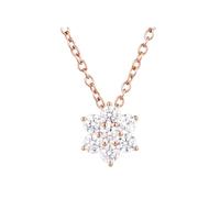 Epinki Collana Pendente Donna Oro Rosa 18kt Fiore con Diamante Rotondo Collana con Ciondolo Gioielli con Pietra 45cm