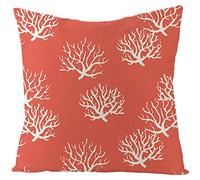 Epinki Federa Cuscino 40 x 40 Letto, Copricuscini Divano Corallo Federe di Cuscino Lino, Rosso Arancio