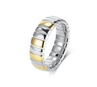 Epinki Fedina in Acciaio Inossidabile per Donna 7mm, Design del Segmento in Stile Serpente Argento Oro Gioielli Anello Taglia 12
