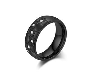 Epinki Fedine in Acciaio Inossidabile per Uomo e Donna 8mm, Souvenir della Coppa del Mondo per Gli Appassionati di Calcio Anello Anniversario Matrimonio Taglia 14-30