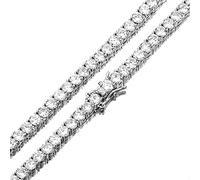 Epinki Girocollo Collana di Argento 45 CM, Catena da Tennis 3MM Zirconi Gioielli di Moda in Placcato Argento per Uomo Donna