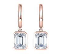 Epinki Orecchini Argento 925 Donna Ciondolo con Moissanite da 2ct Orecchini Pendenti Gioielli con Pietra
