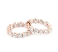 Epinki Orecchini Cerchio Donna Oro Rosa 9K/14K/18K Elegante Moissanite Rotonda Orecchini Gioielli con Pietra