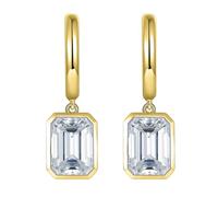 Epinki Orecchini Donna Argento 925 Ciondolo con Moissanite da 2ct Orecchini Pendenti Gioielli con Pietra