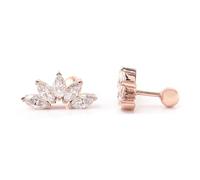Epinki Orecchini per Donna Oro Rosa 9K/14K/18K Foglia con Moissanite Marquise Orecchini Gioielli con Pietra