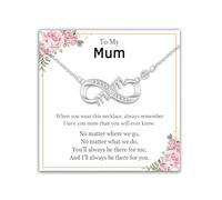 EPIRORA Collana in argento con simbolo dell'infinito per donne, festa della mamma, compleanno, Natale, anniversario, regalo per mamma, figlia, sorella, nipote, zia, nonna, 40cm-45cm, Argento sterling