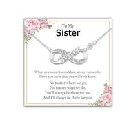 EPIRORA Collana in argento con simbolo dell'infinito per donne, festa della mamma, compleanno, Natale, anniversario, regalo per mamma, figlia, sorella, nipote, zia, nonna, Argento sterling, Zirconia