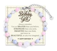 EPIRORA Regali per 13° 16° 18° 21° compleanno per ragazze, braccialetti di compleanno con perline di pietra naturale, regali per 13, 16, 18, 21 anni, figlia, sorella, nipote, amica, idee regalo per