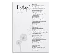 Epitaph Poster Poetic Verse Wall-Art For Reflection
